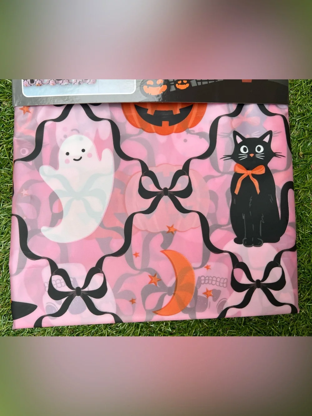 Pink Halloween Bow PEVA Shower Curtain
